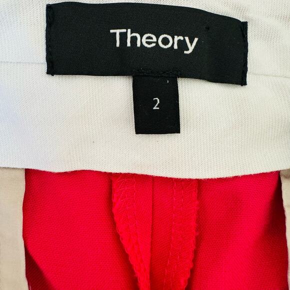 Theory Womens Treeca 2 Good Wool Cropped Watermelon Pink Tailored Dress Pants 2 - Picture 8 of 15